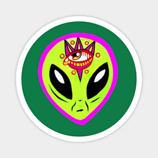 Three Eyed Mystical Alien Head - Y2K Magnet